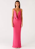 Pure Heart Cowl Maxi Dress Fuchsia