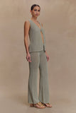 Malani Wide Leg Knit Pants Sage