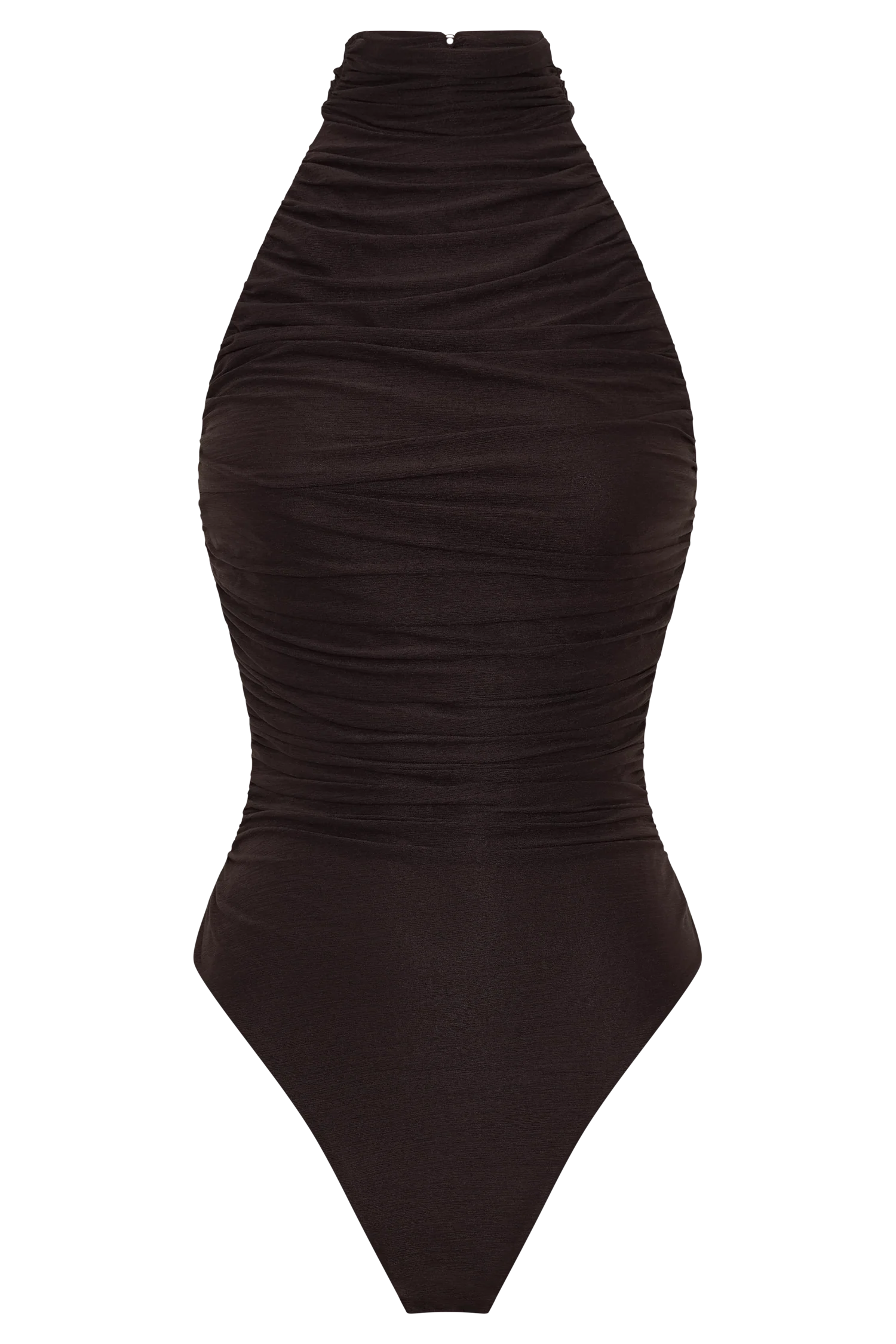 Matilda Ruched Mesh Bodysuit Chocolate