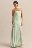 Bambi Mint Bandeau Maxi Dress With Scarf Detail
