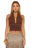 Kerlina Brown Halter Neck Top