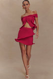 Haisley Knit Mini Skirt Raspberry