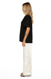 Orla Ivory Satin Straight Leg Lace Trim Pants