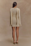 Taron Knit Mini Dress With Scarf Cream