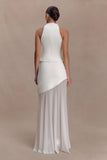 Portia Scuba And Mesh Maxi Skirt White