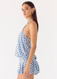 Keay Mini Dress Blue Mocha Dot