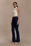 Clio Paneled Flare Jeans Indigo Blue