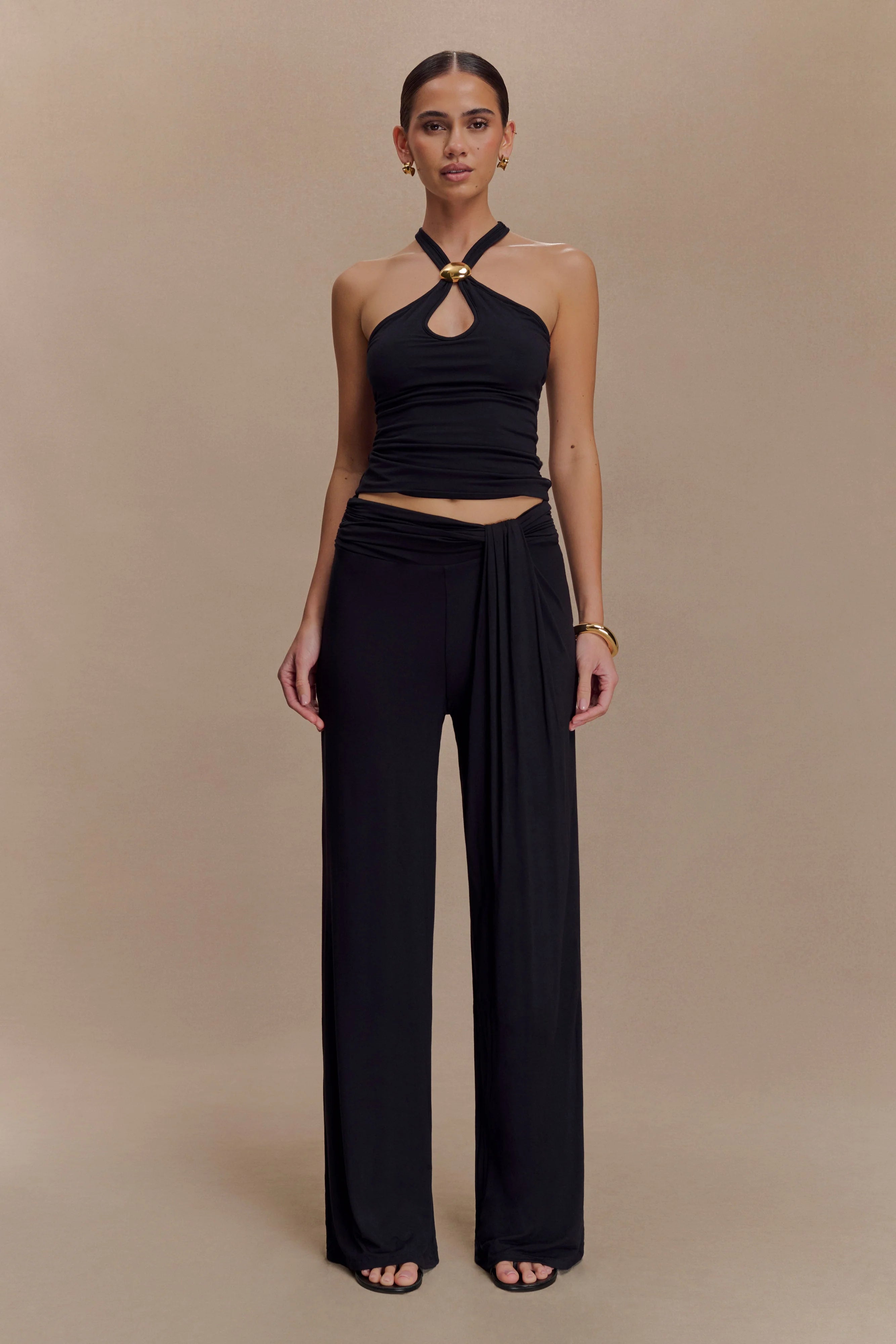 Ramona Modal Straight Leg Pant Black
