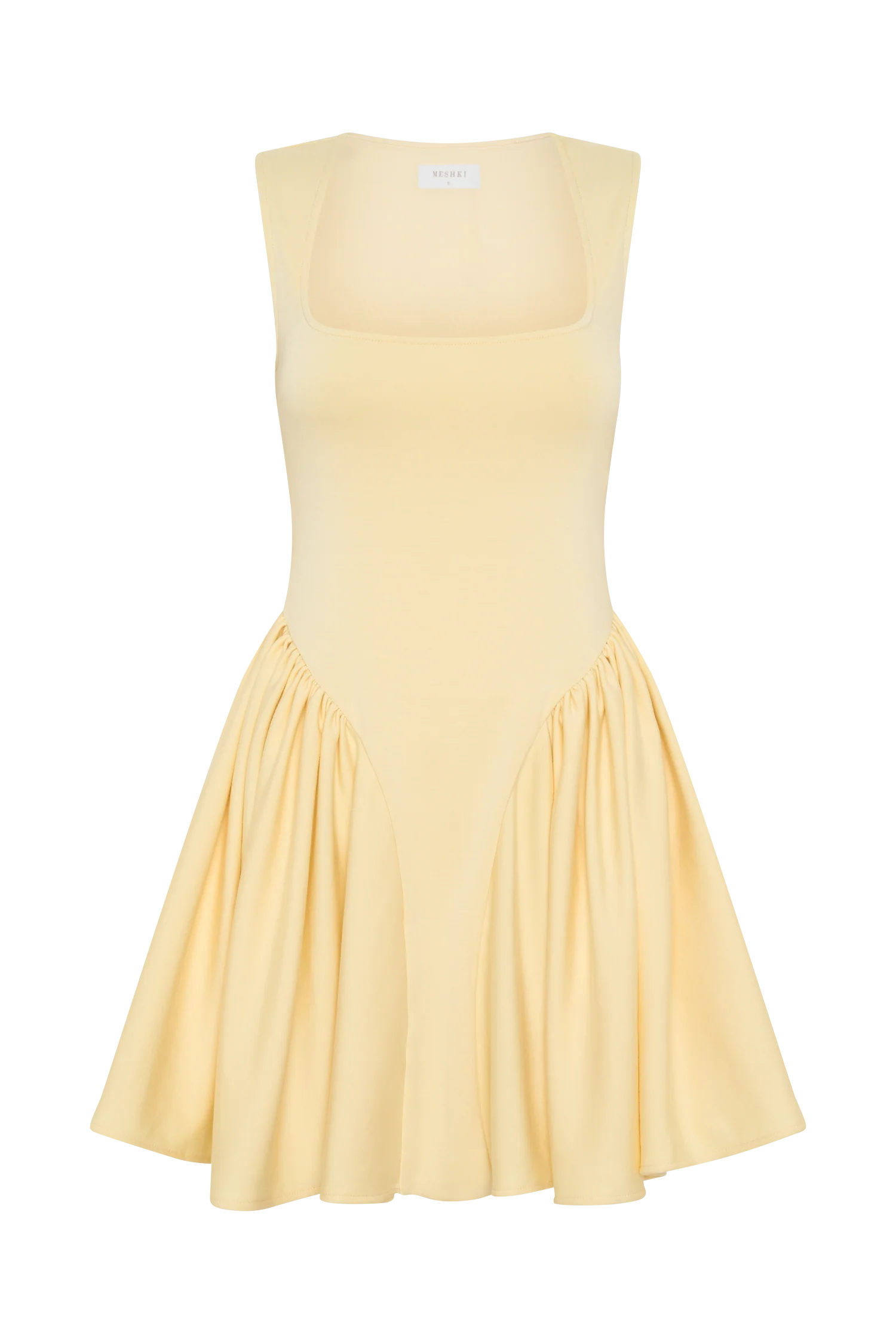 Sharon Scuba Jersey Mini Dress Pastel Lemon