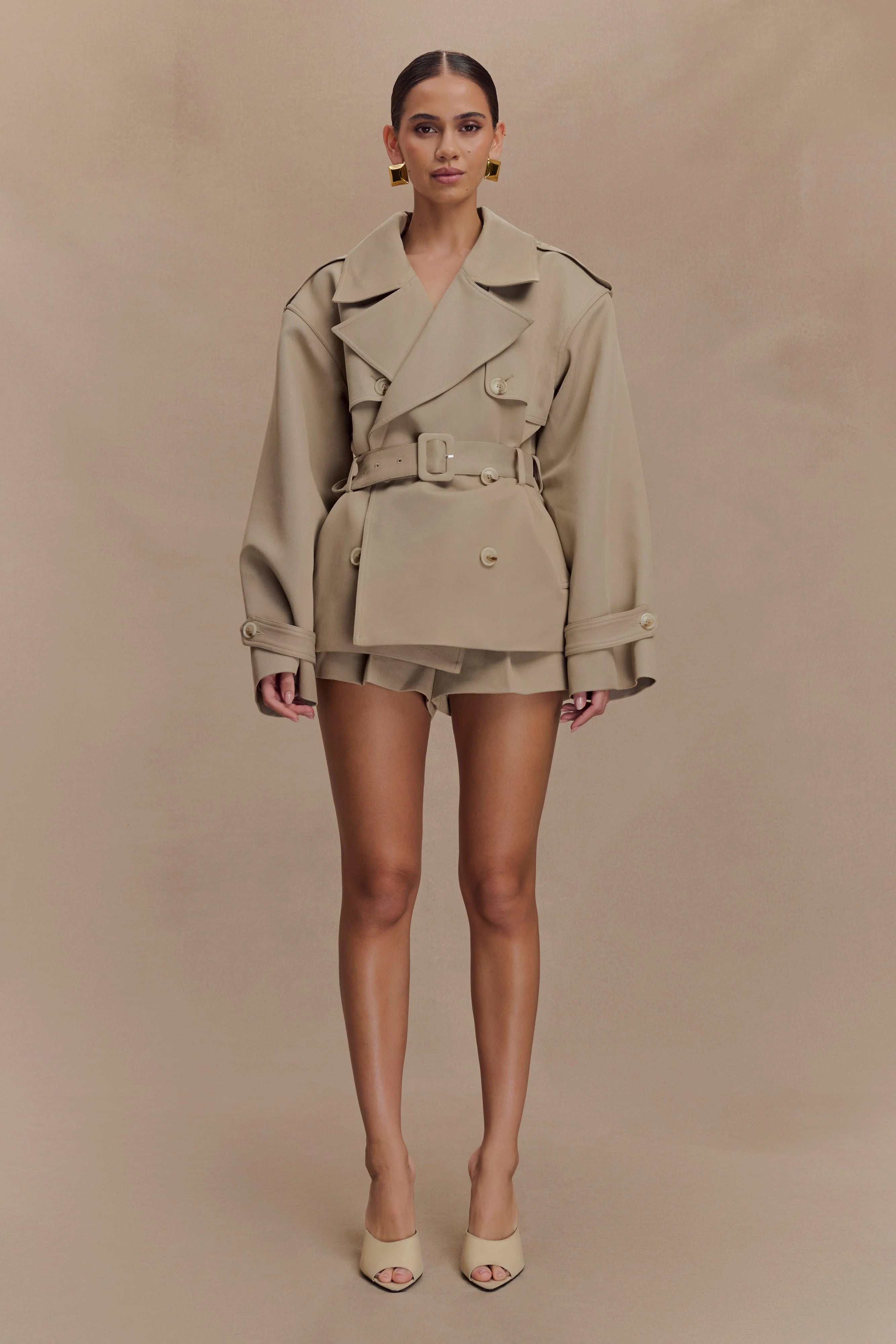 Alden Short Trench Jacket Pebble