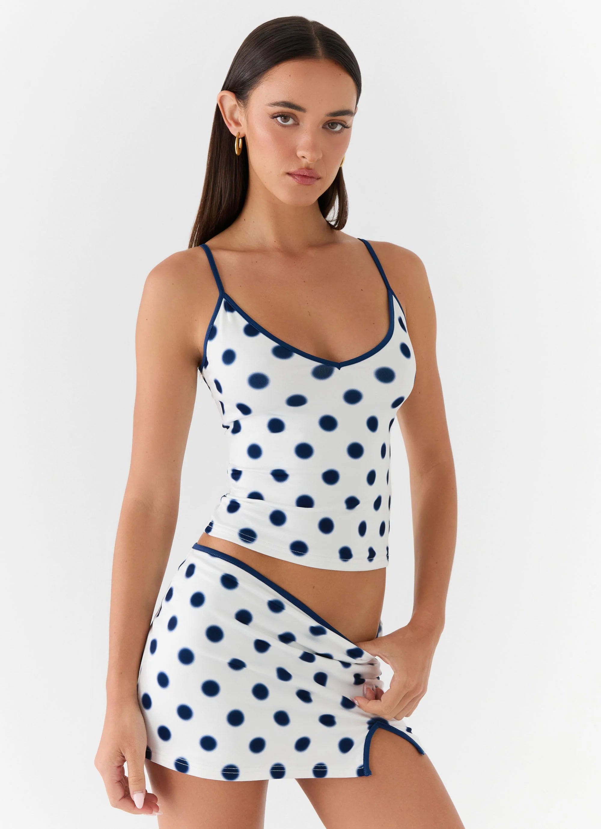 Elliot Top Porcelain Blue Polka Dot