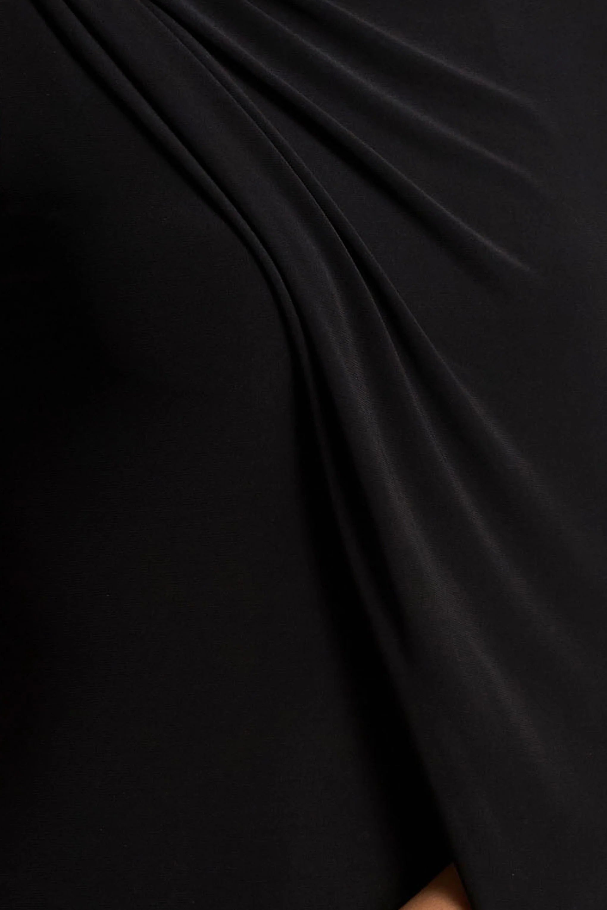 Cressida Black Asymmetric Neck Maxi Dress With Cape And Gold Detail
