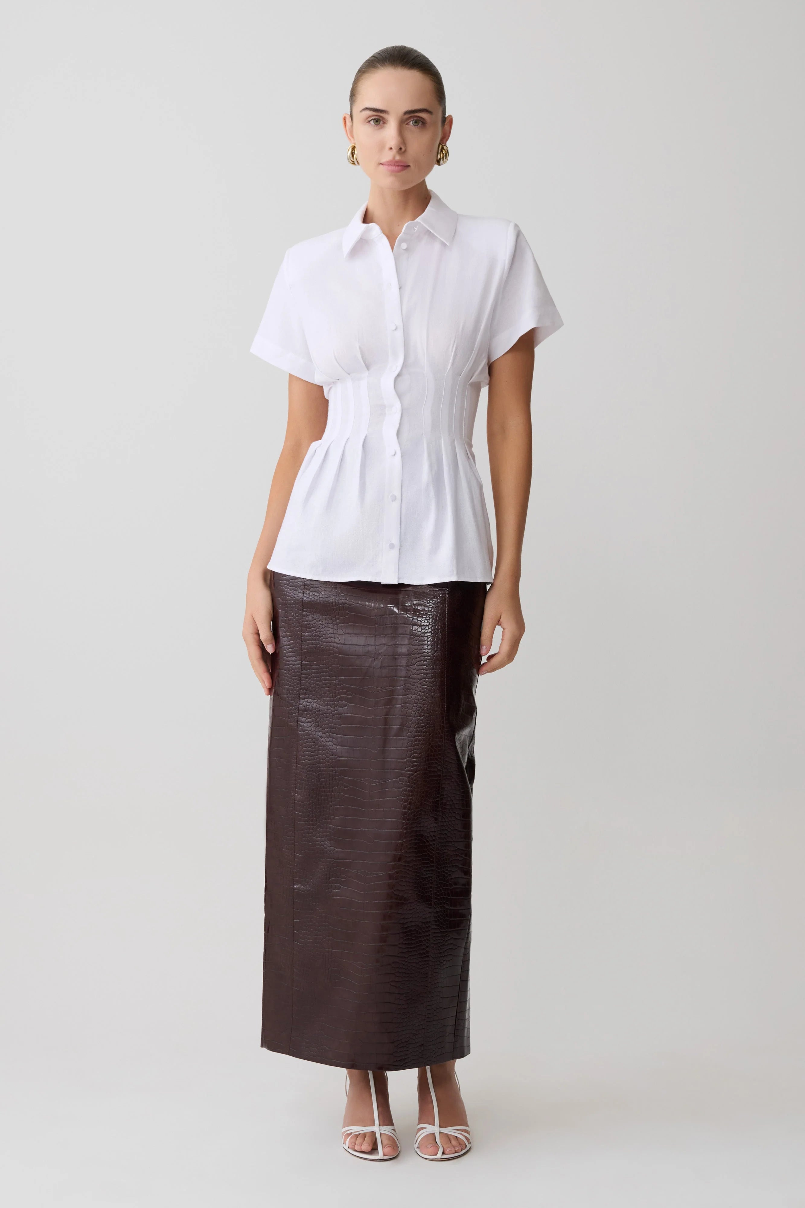 Selma Short Sleeve Linen Shirt White