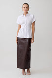 Selma Short Sleeve Linen Shirt White
