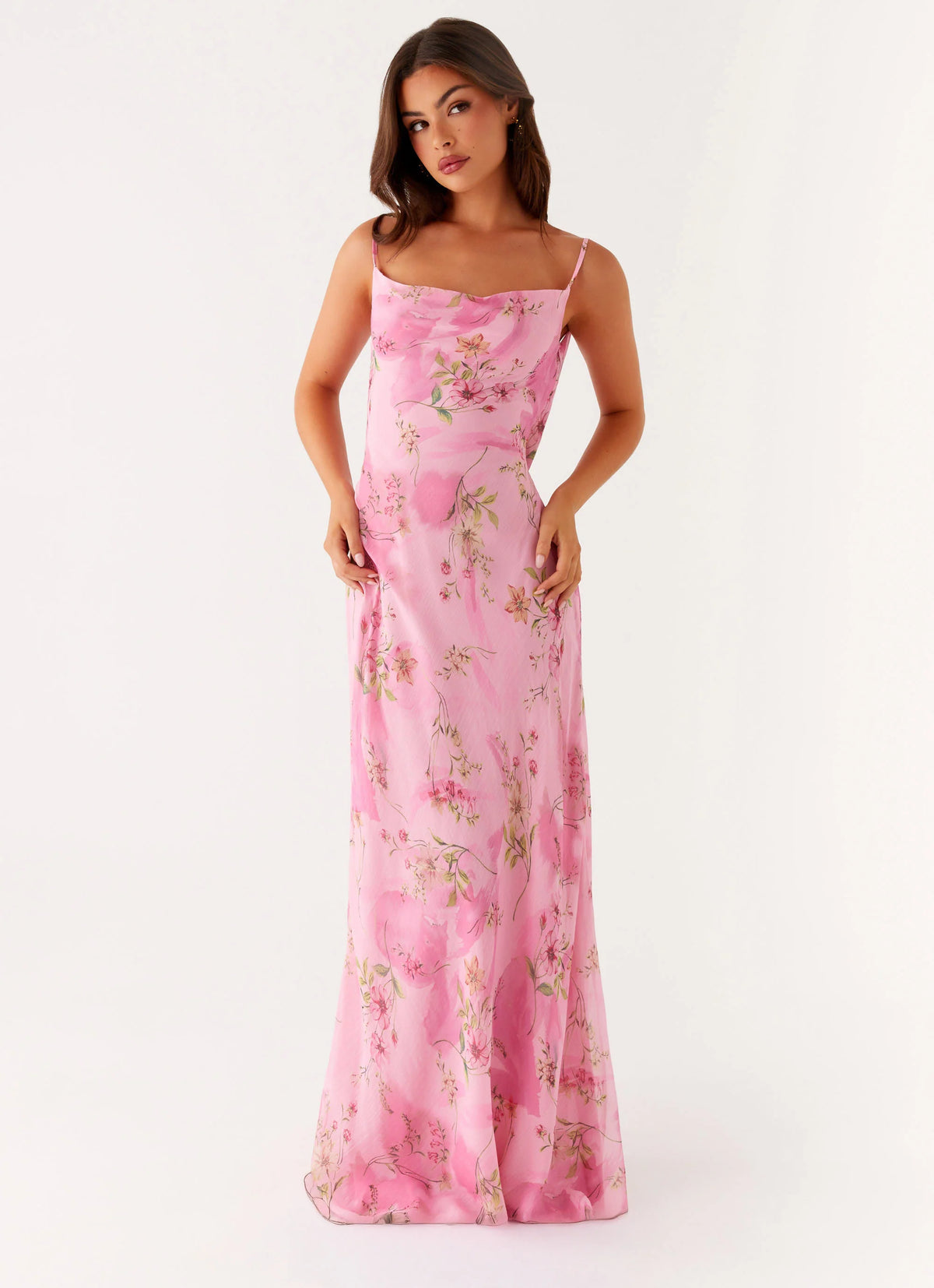 Orlando Maxi Dress Pink Floral Print