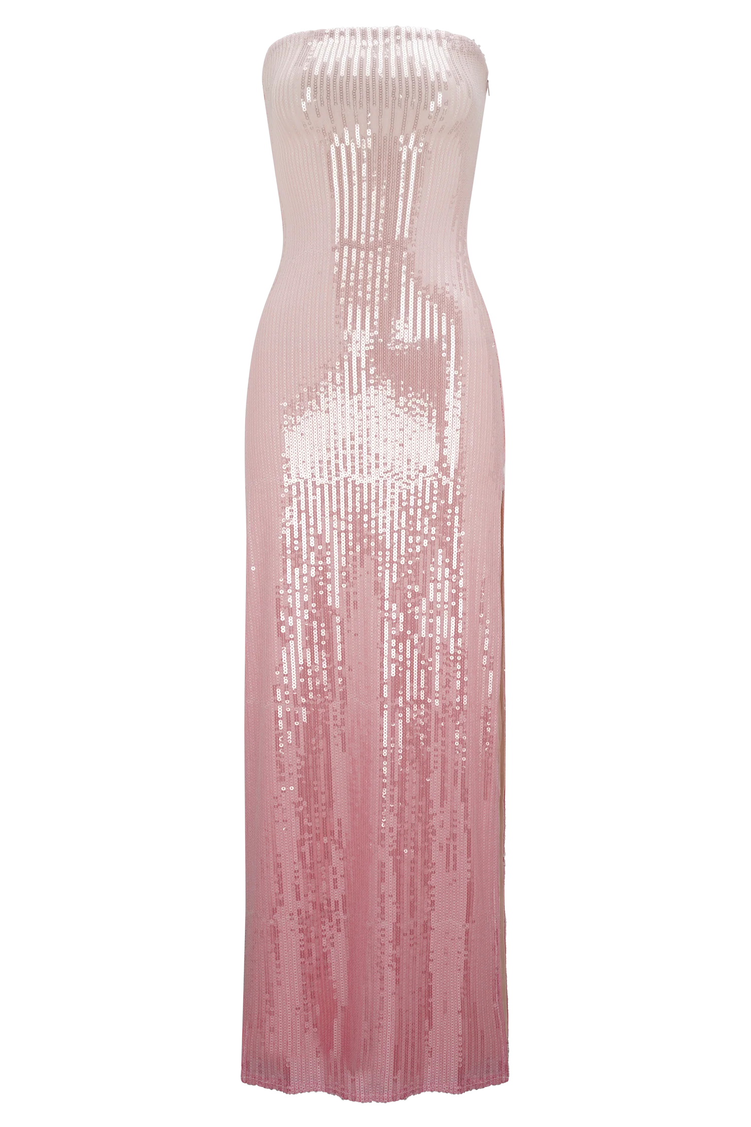 Miranda Strapless Sequin Maxi Dress Ombre Pink