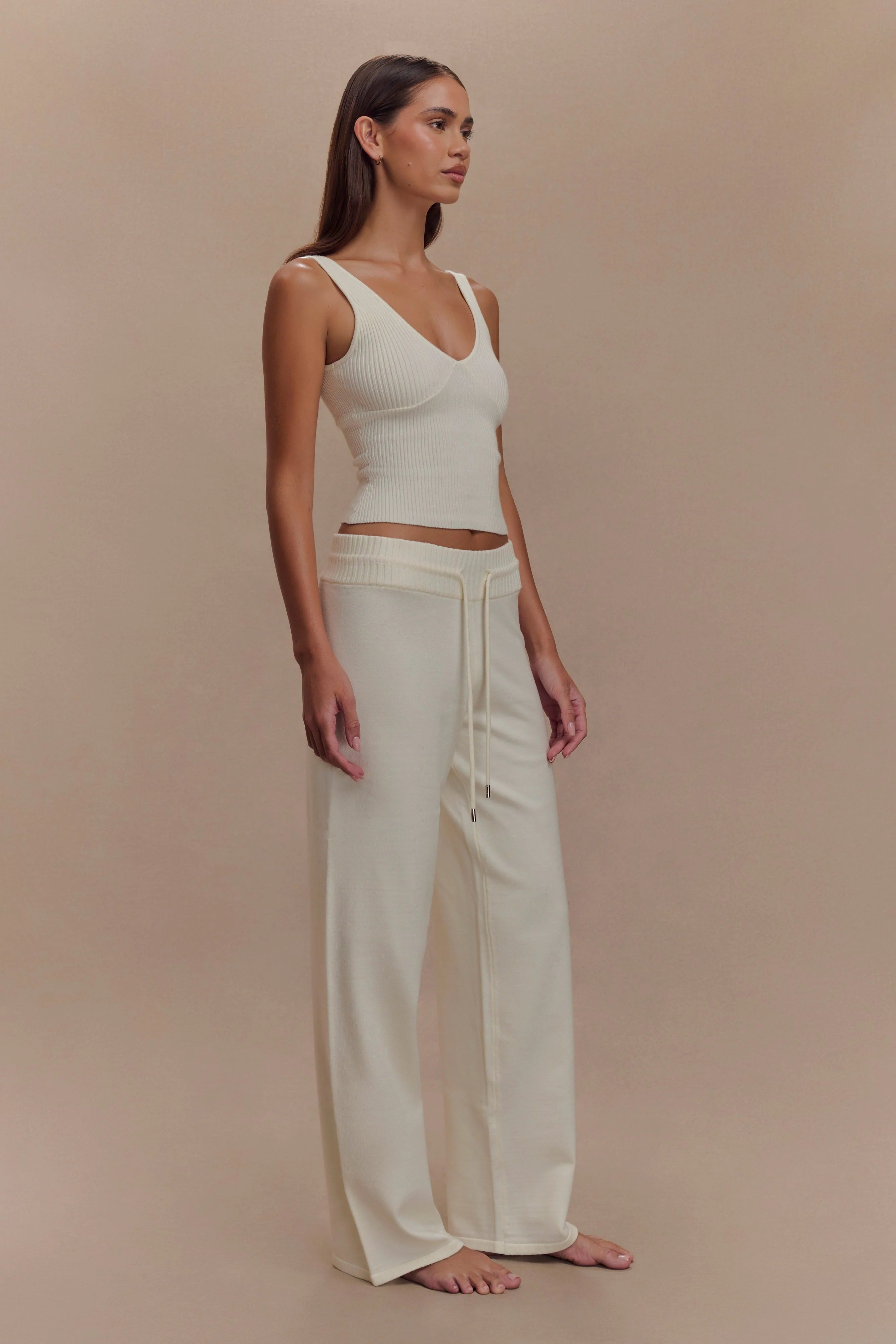 Natalya Knit Wide Leg Pants Ivory