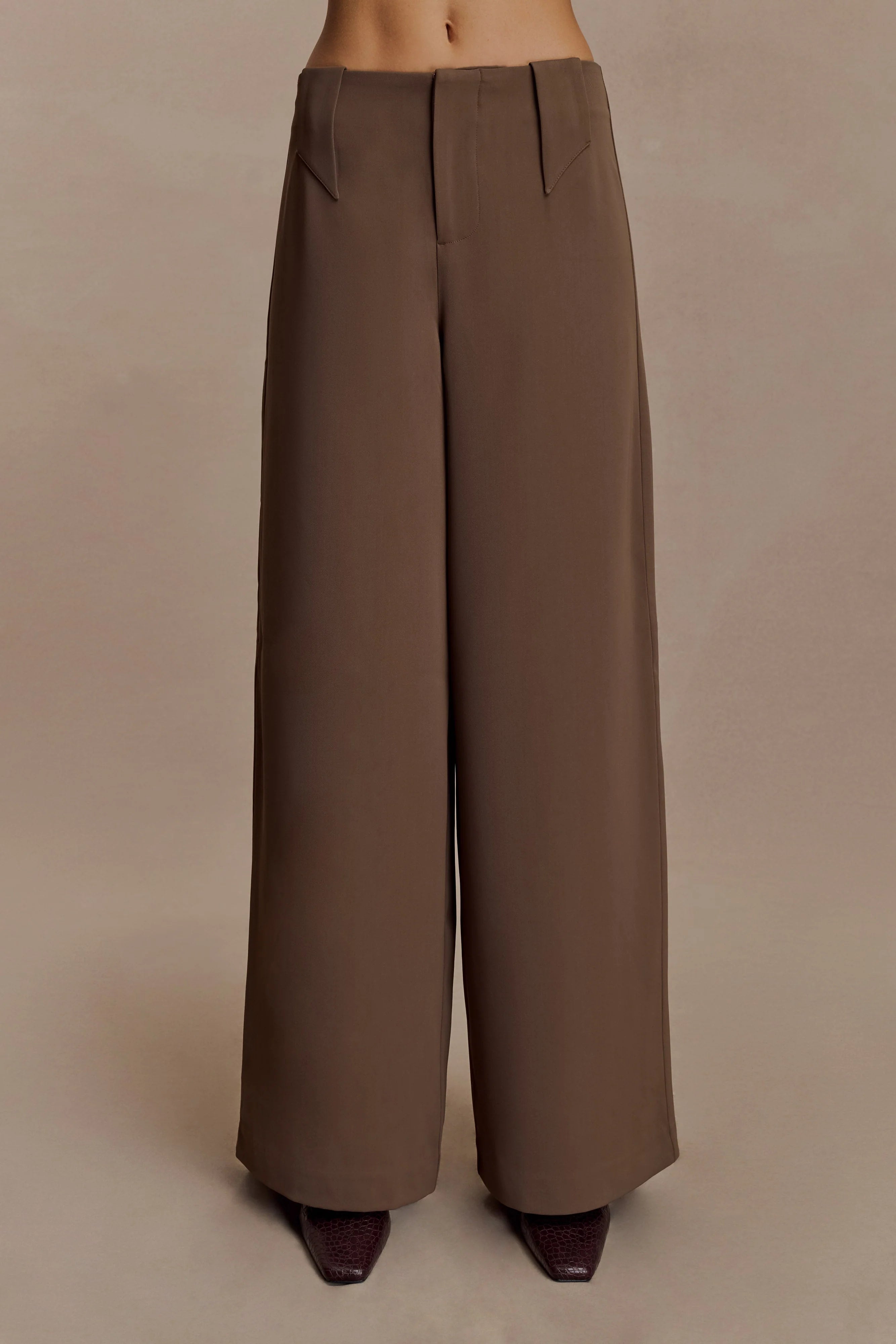 Arlo Wide Leg Suiting Trouser Cacao Brown