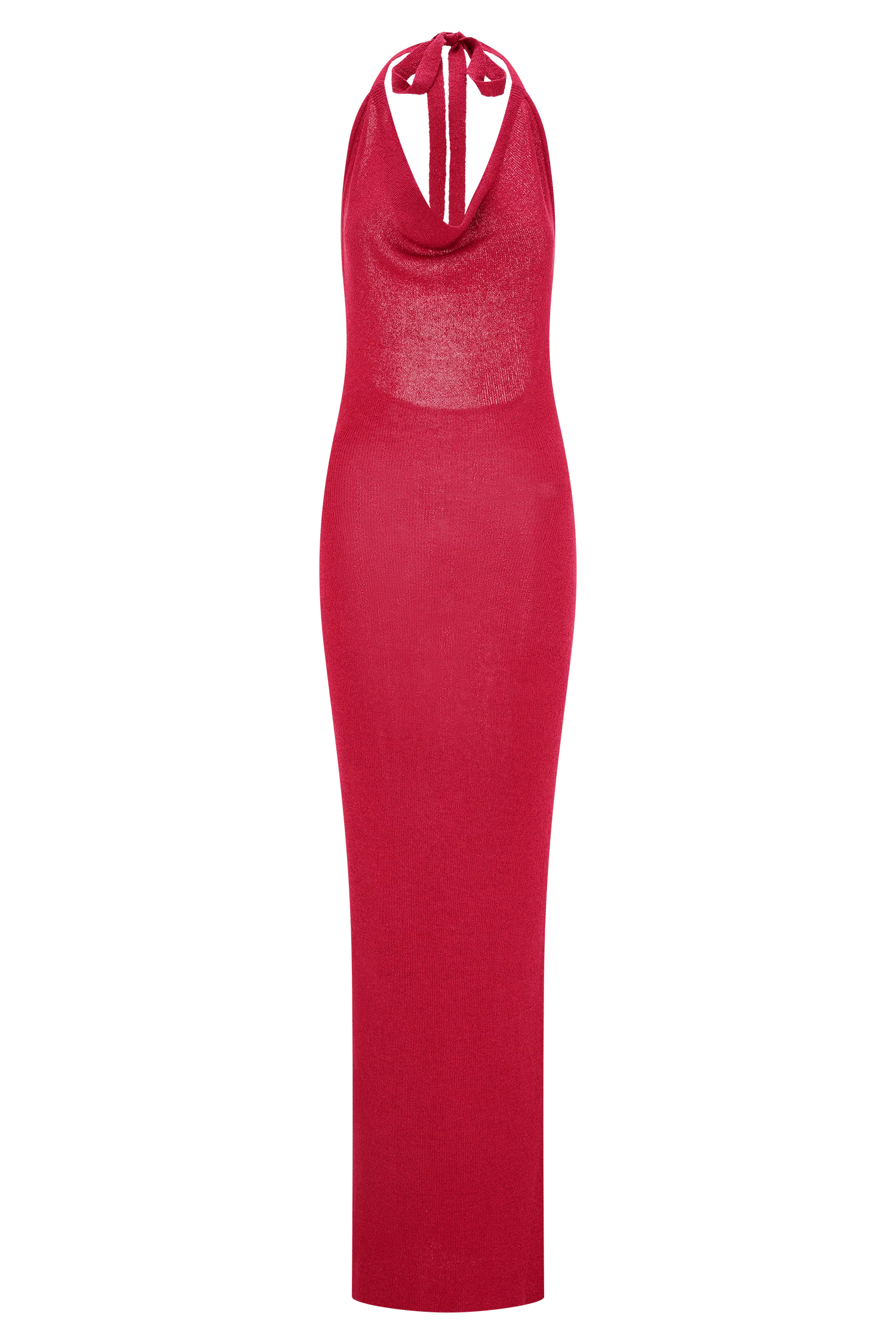 Ayella Cowl Knit Maxi Dress Raspberry