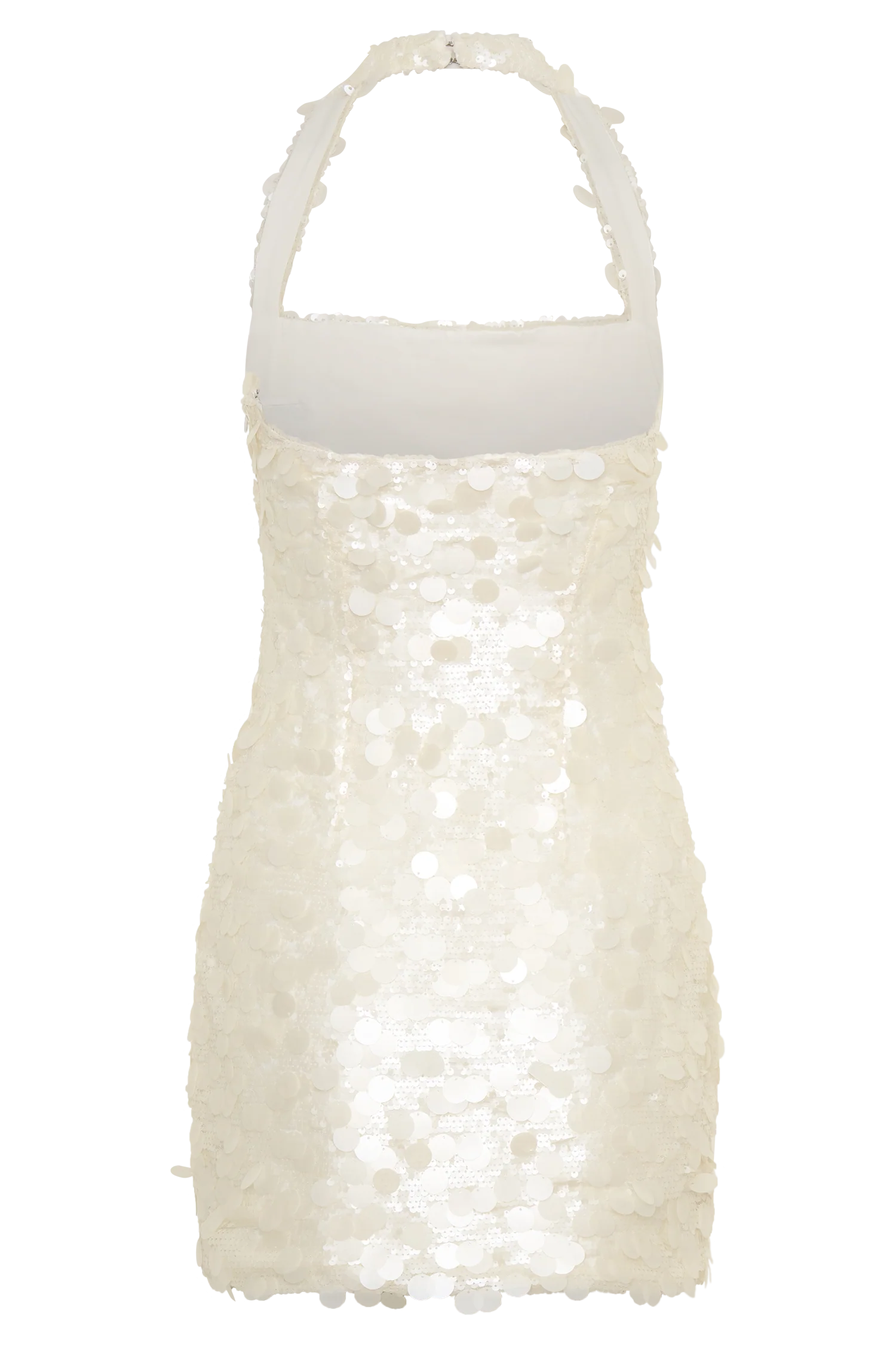 Caralee Sequin Halter Mini Dress Ivory