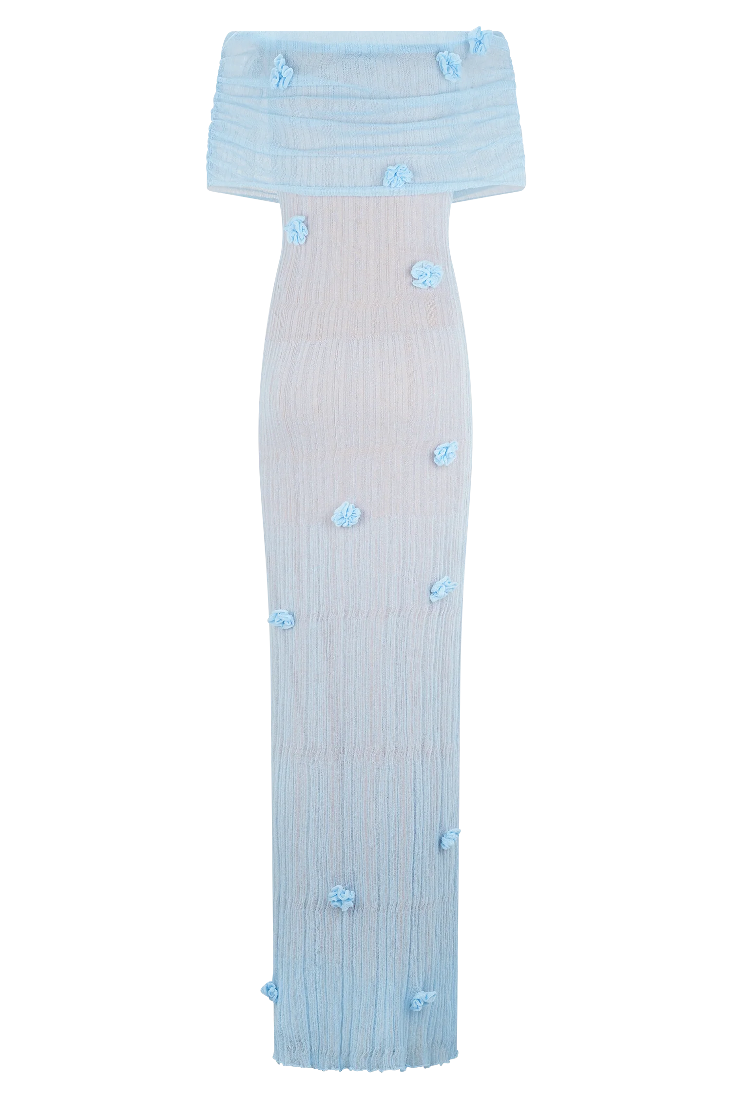 Brynn Orchid Knit Maxi Dress Baby Blue