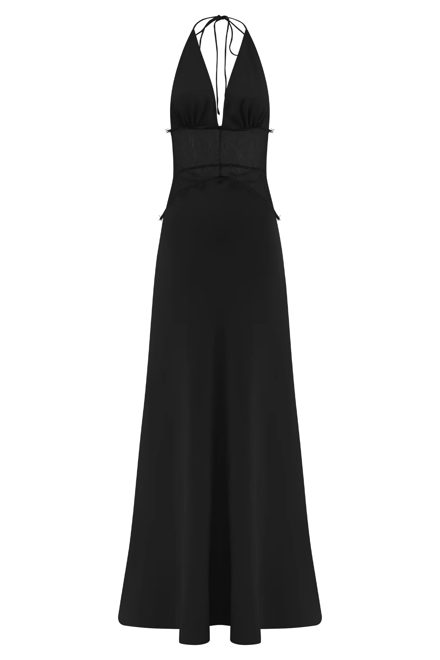 Dinah Lace And Satin Maxi Dress Black