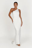 Harper One Shoulder Gown White