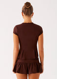 Landon Mini Skort Chocolate