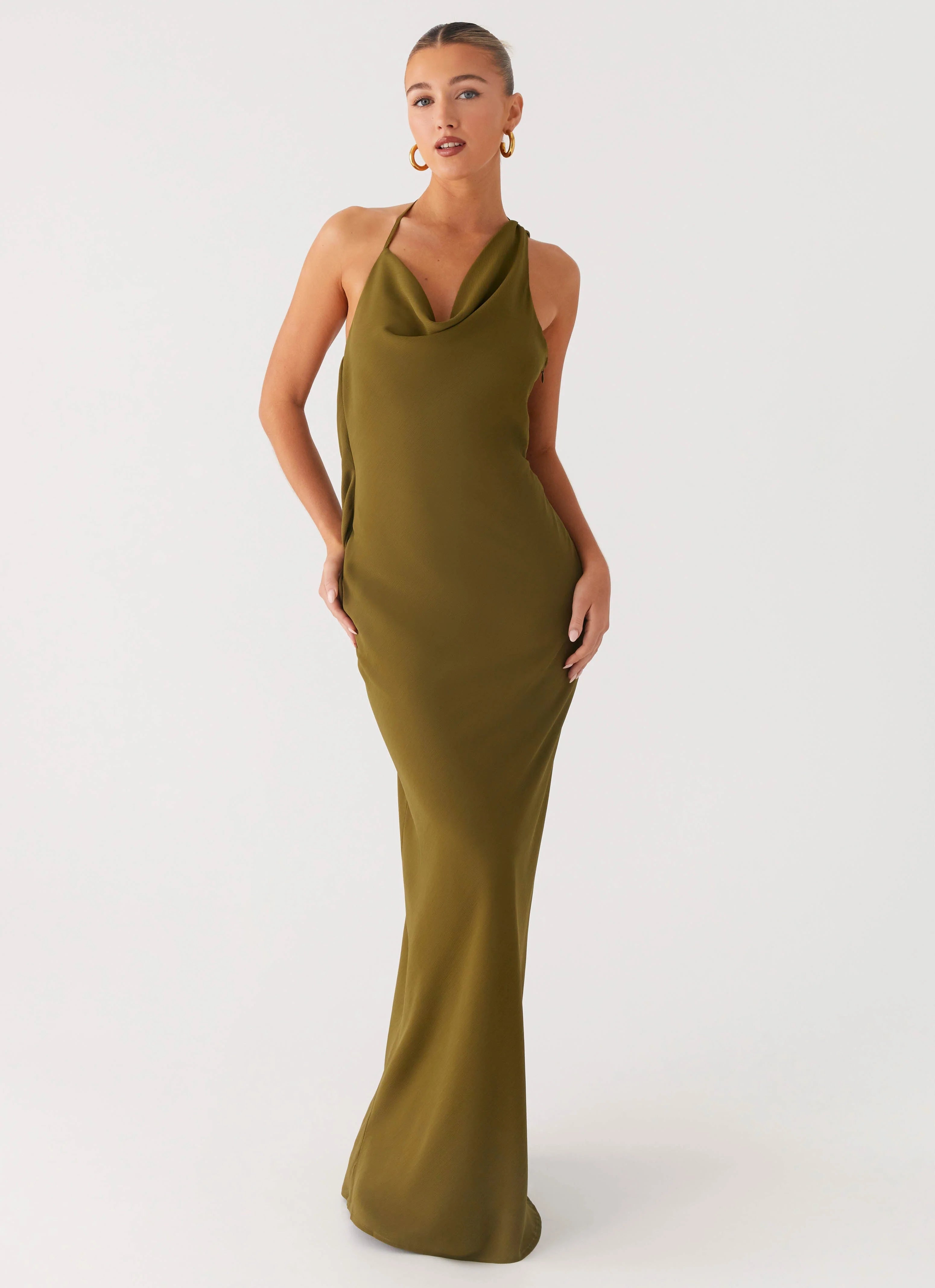 Opal Glow Maxi Dress Khaki