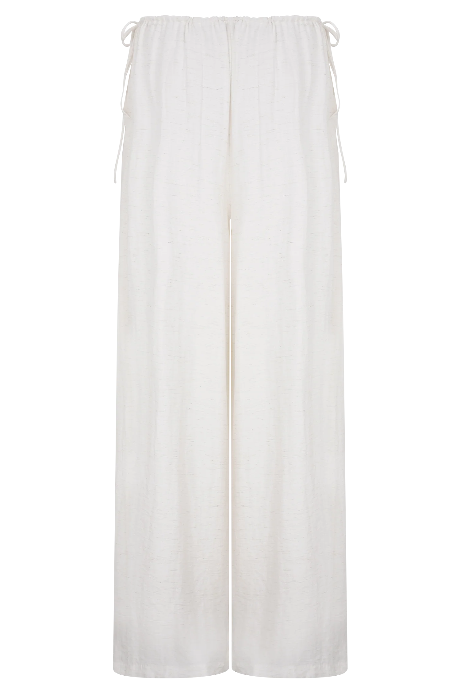 Callum Drawstring Straight Leg Pants White