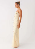 Orelli Shell Sequin Knit Maxi Dress Ivory
