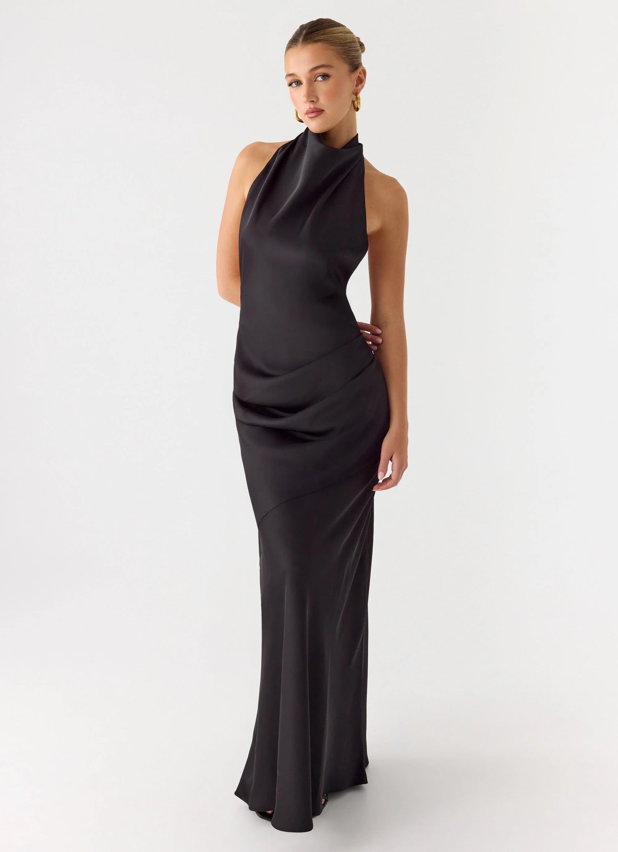 Back To Life Halter Maxi Dress Black