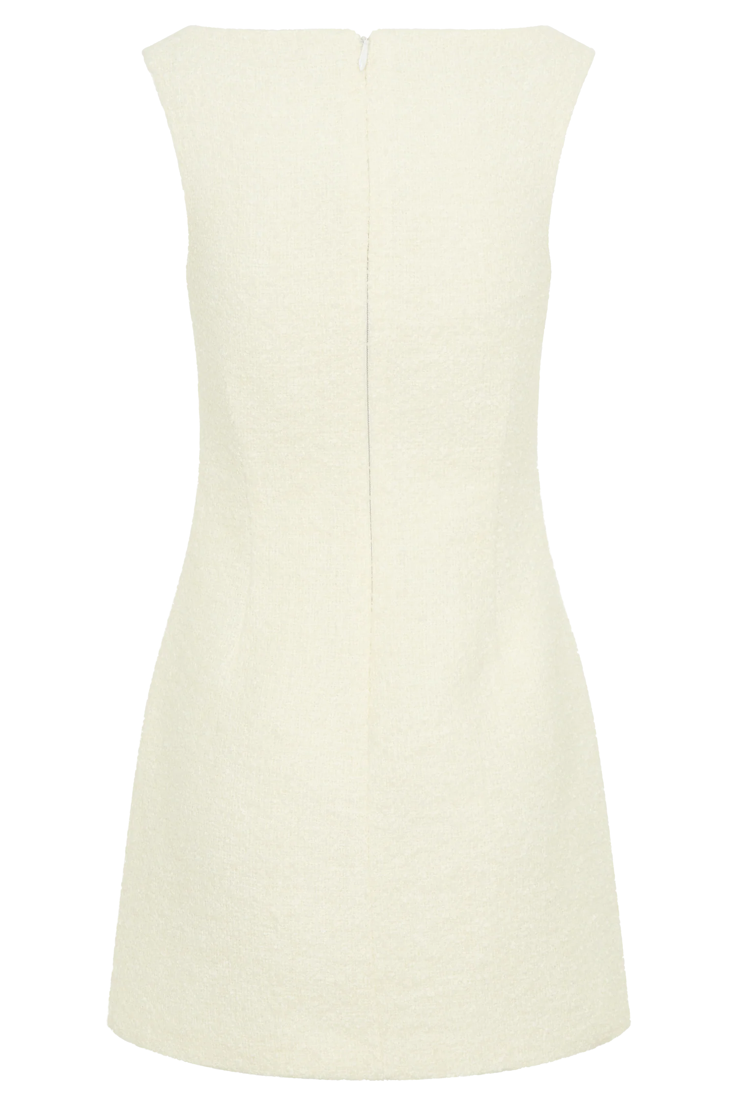 Angela Textured Boucle Mini Dress Ivory