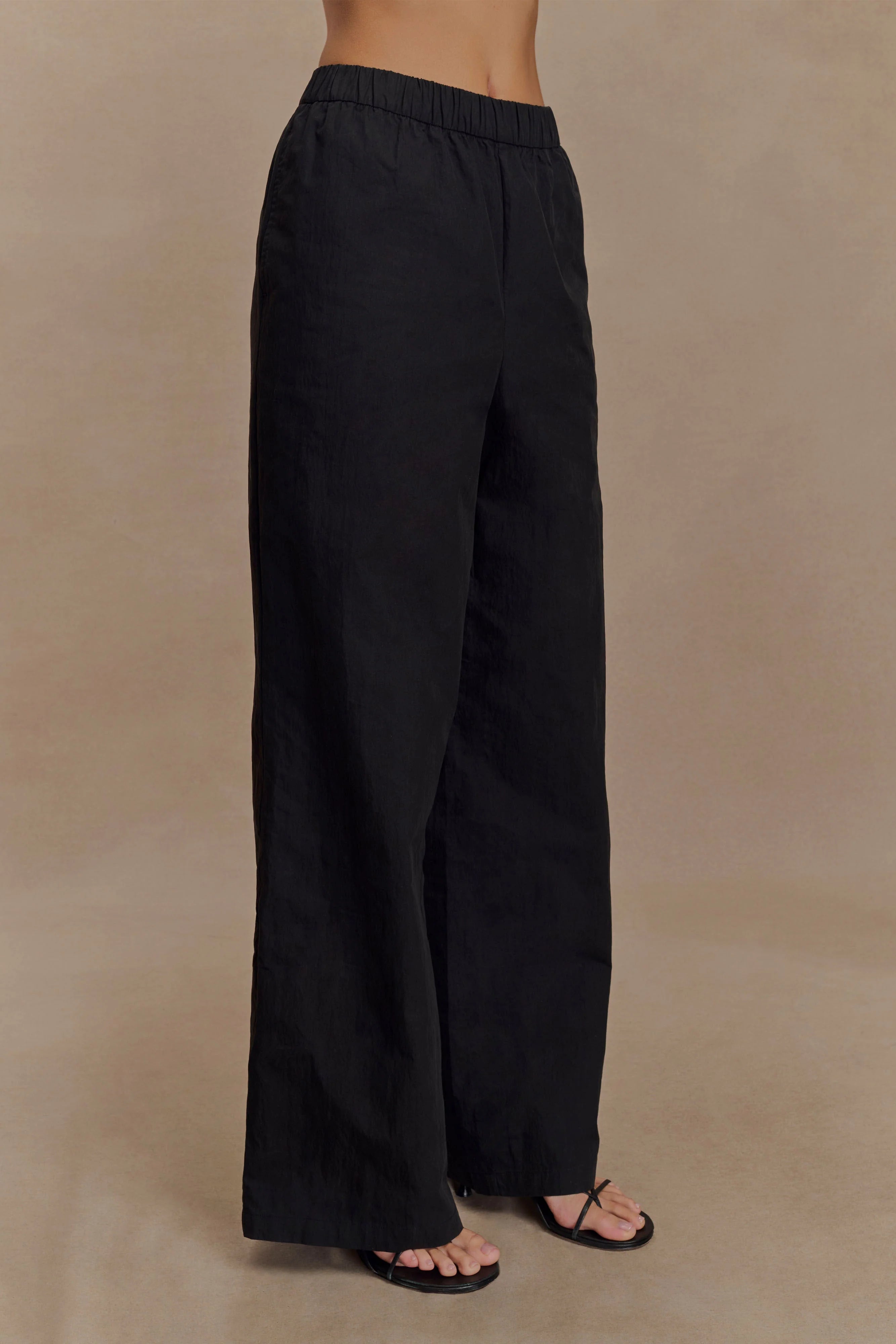 Campbell Cotton Wide Leg Pants Black