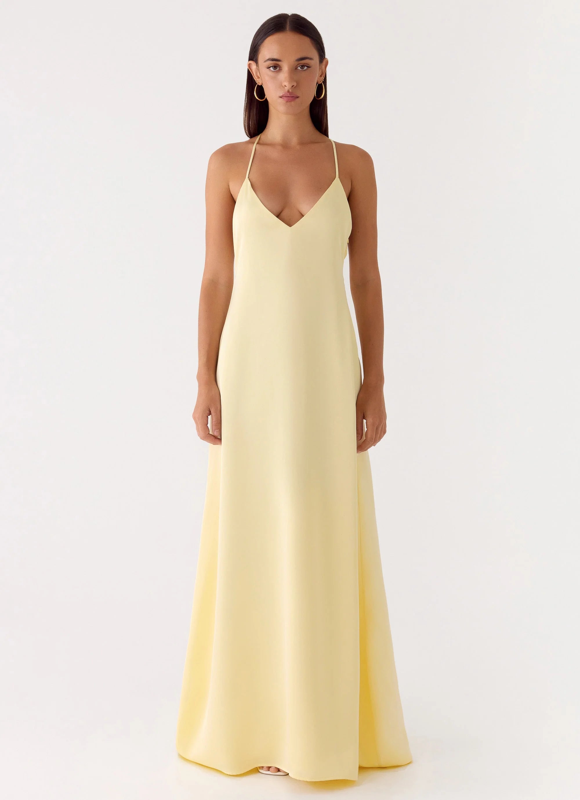 Fine Line Maxi Dress Yellow