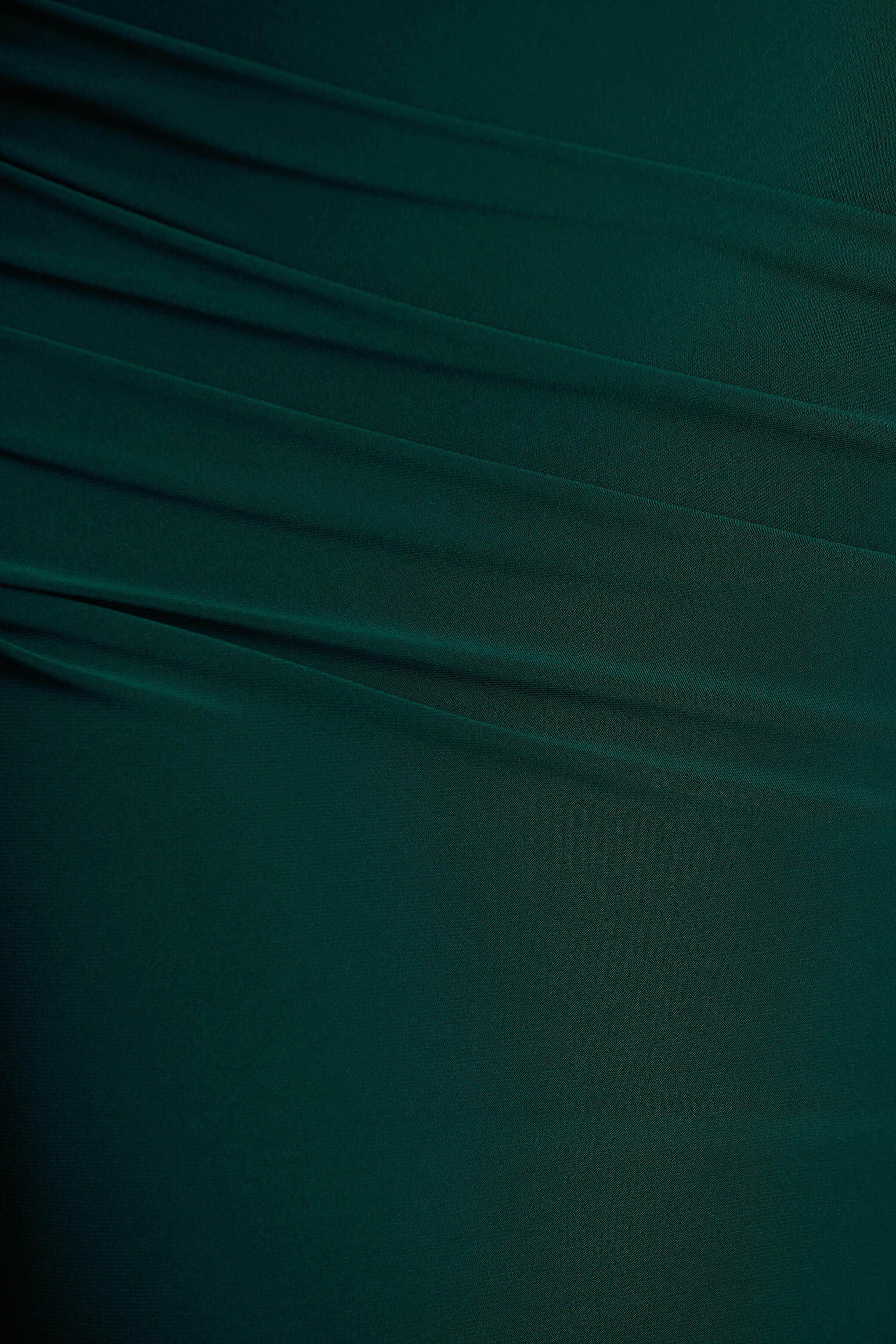 Magdelena Bottle Green Asymmetric Cape Maxi Dress