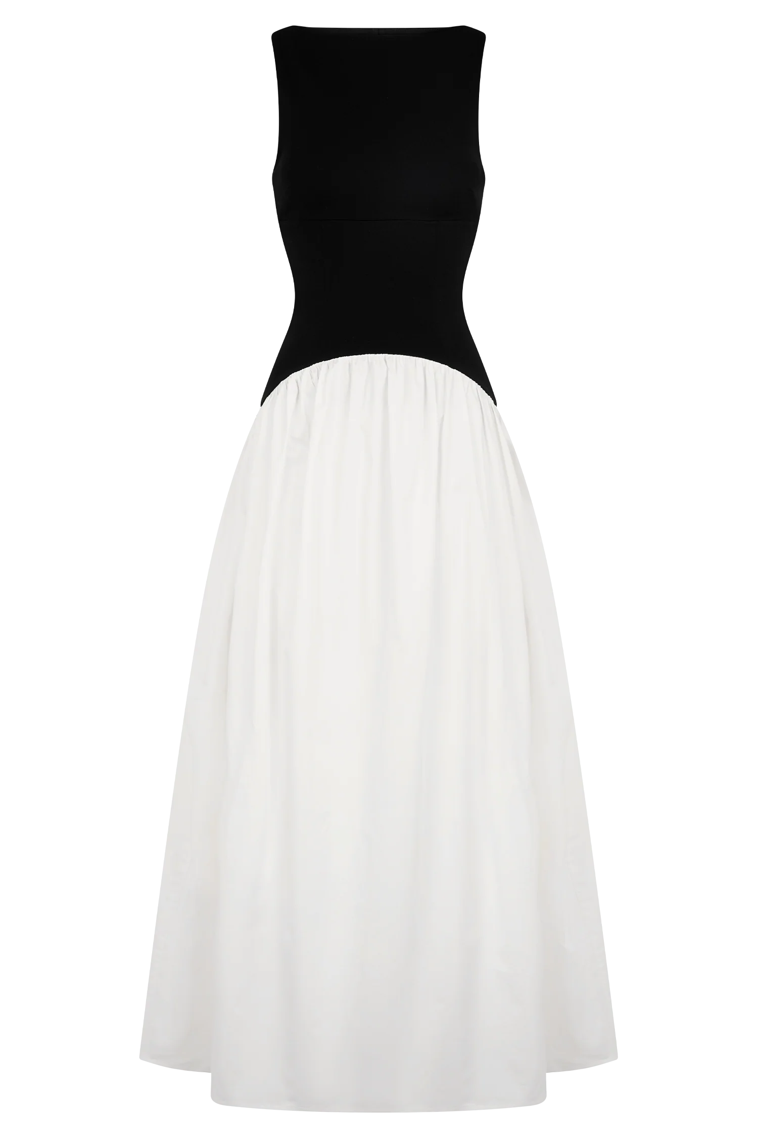 Acacia Contrast Sleeveless Maxi Dress Black White