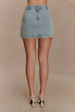 Alessia Embroidered Denim Mini Skirt Light Vintage