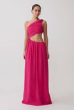 Aria Chiffon Cut Out Maxi Dress Fuchsia