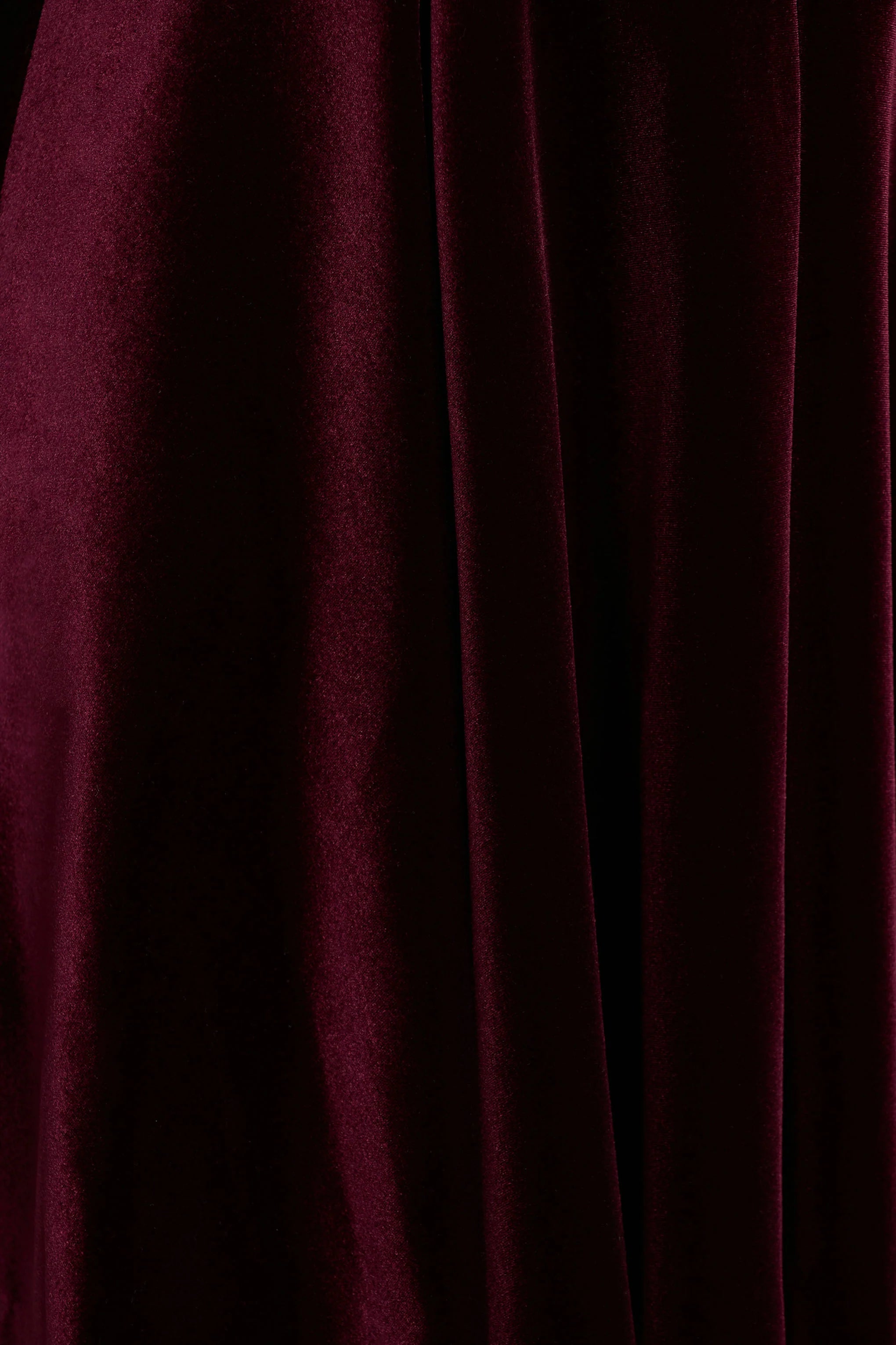 Mina Burgundy Velvet And Satin Bandeau Skater Mini Dress