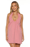 Althea Red Gingham Wrap Front Mini Dress