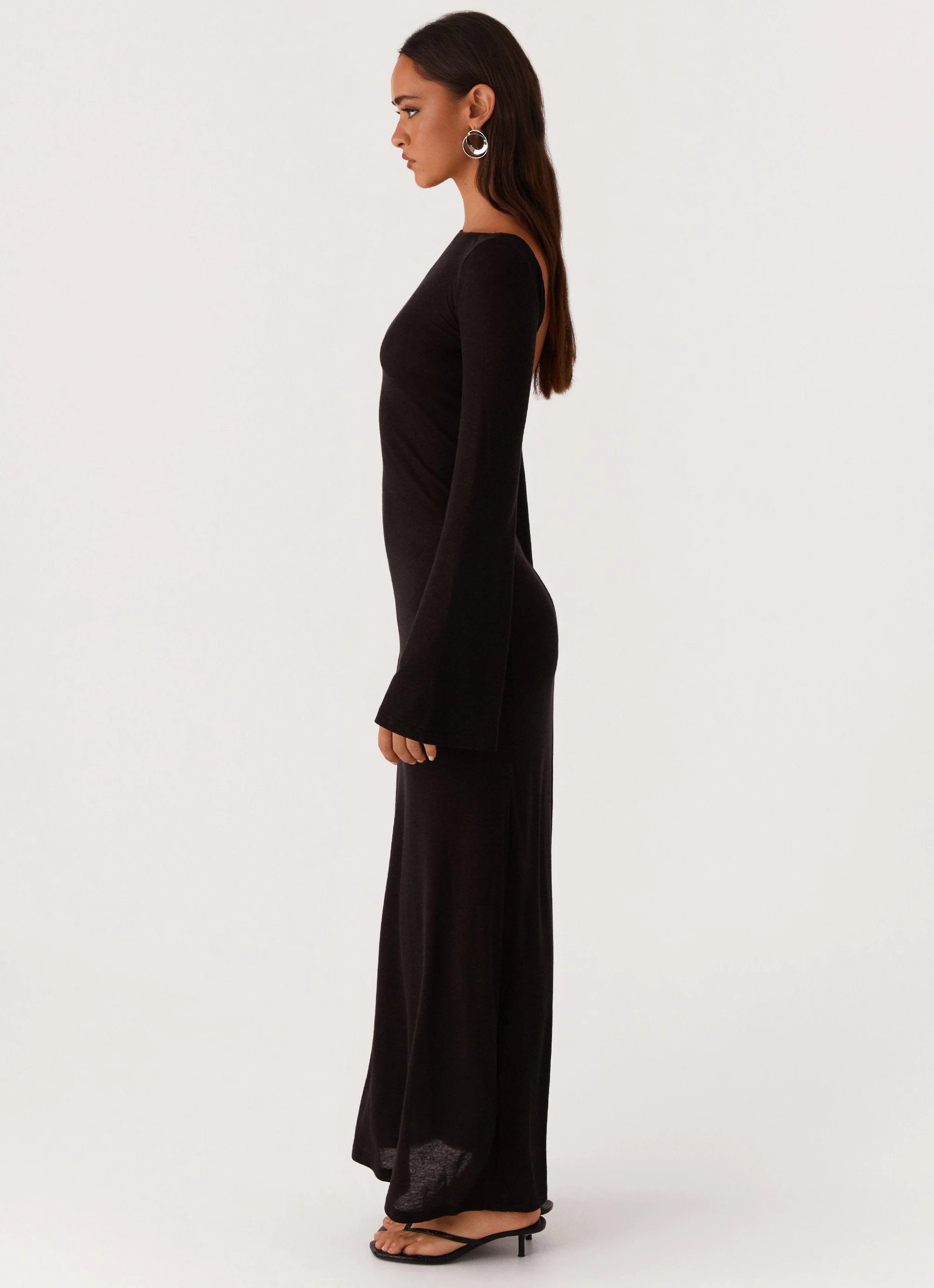 Olivia Long Sleeve Maxi Dress Black