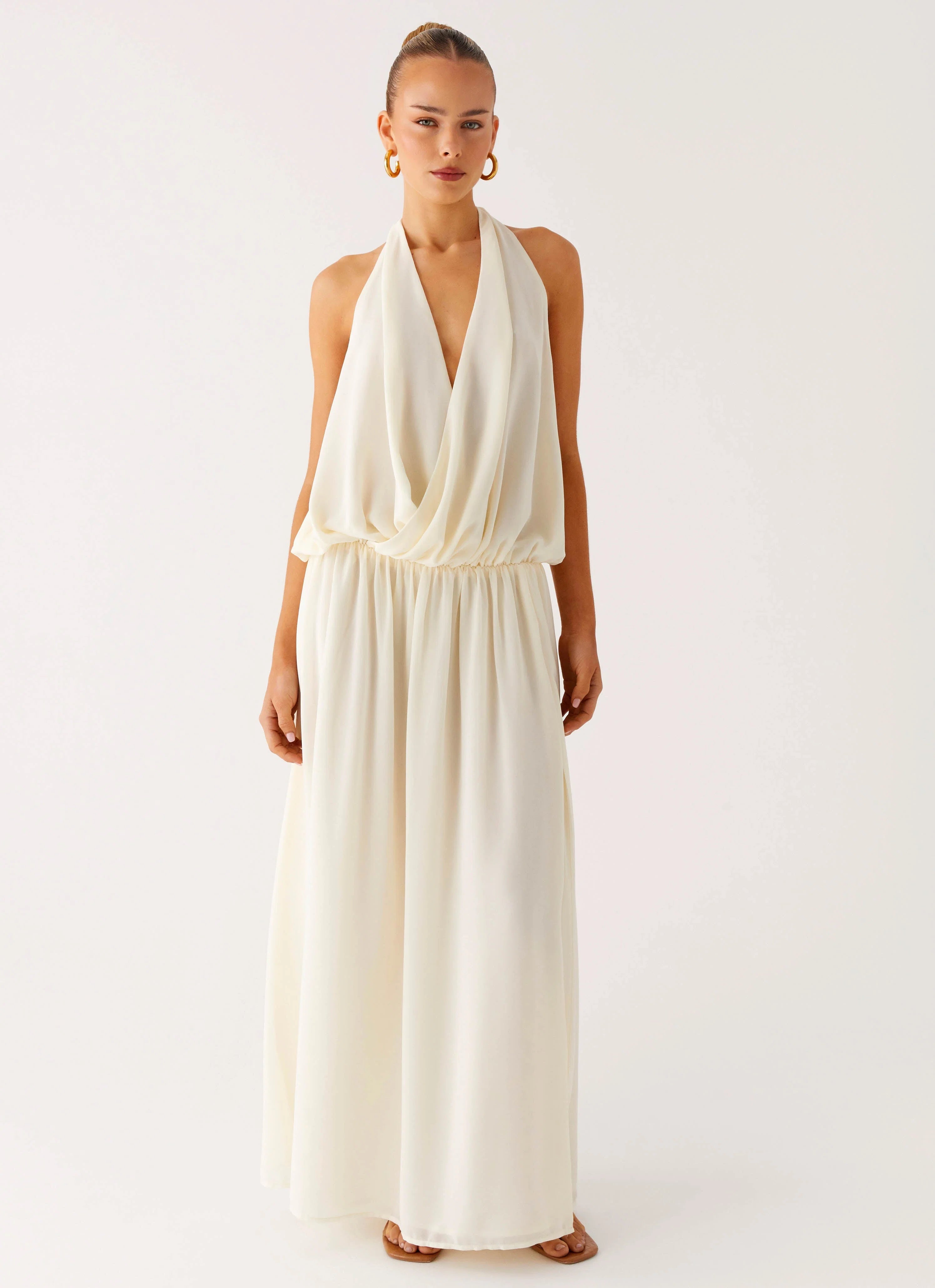Narlah Halter Maxi Dress Ivory