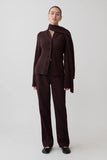 Lara Knit Cardigan With Scarf Chocolate