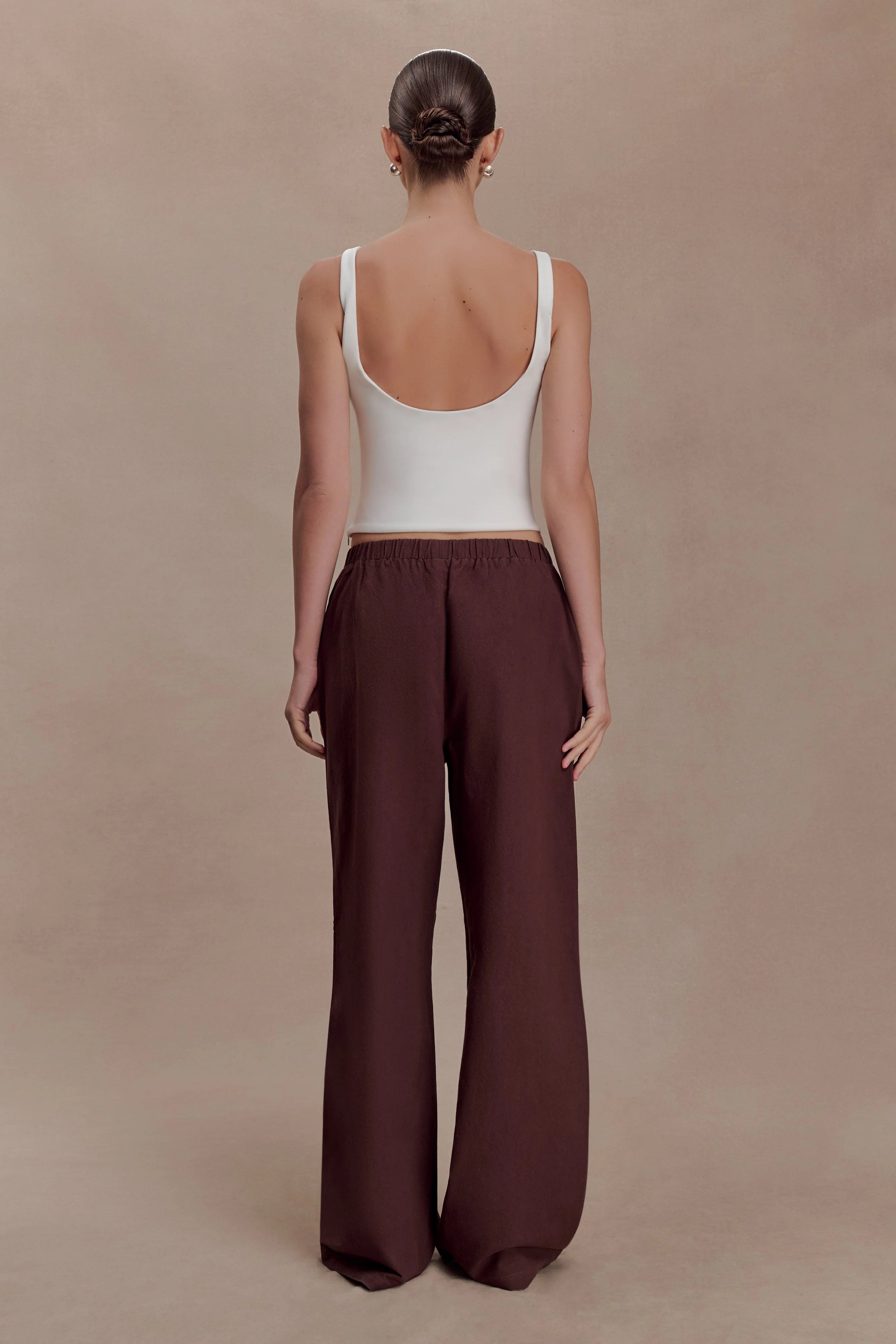 Janayia Cotton Wide Leg Pants Dark Espresso
