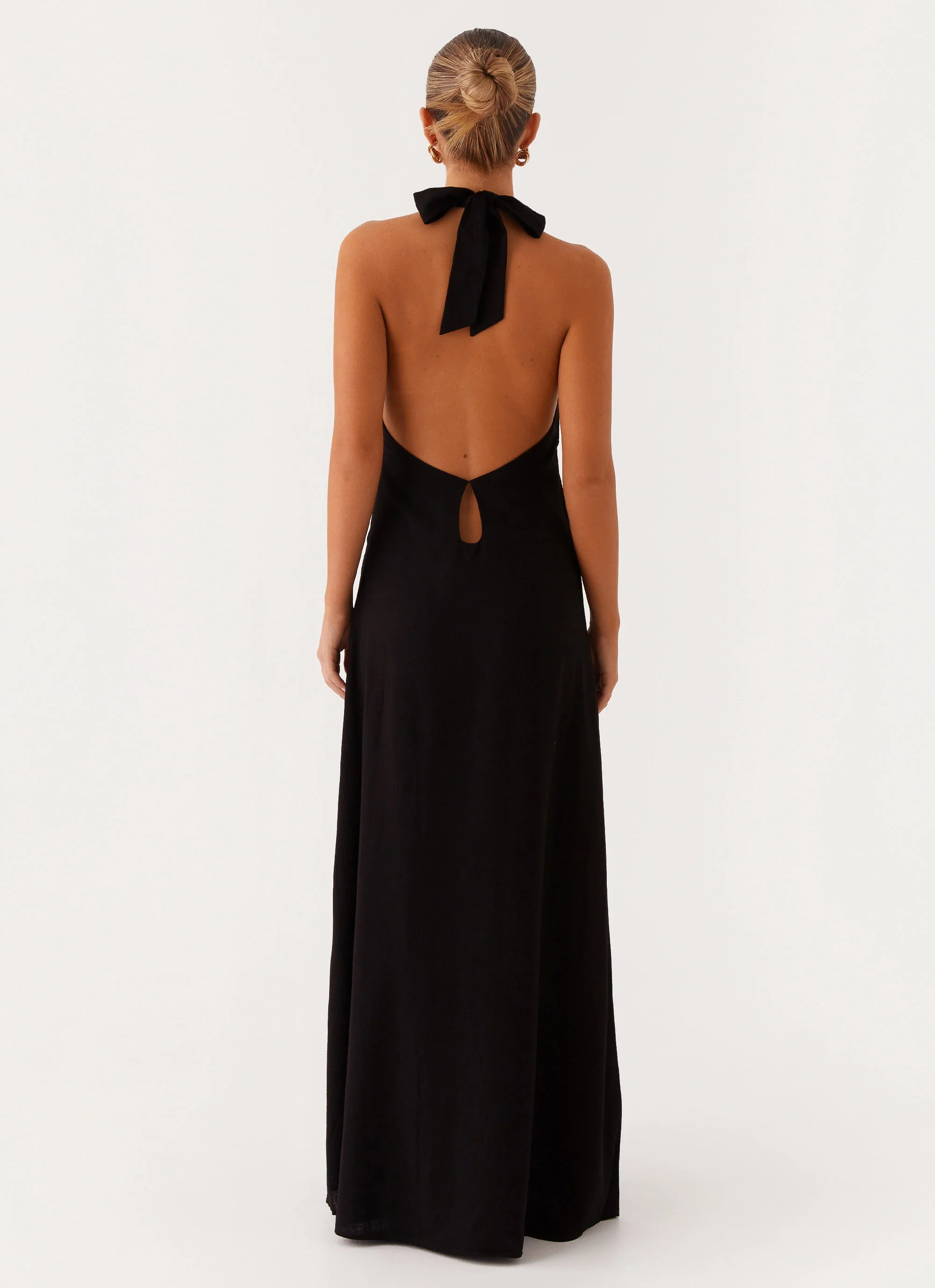 Golden Child Linen Maxi Dress Black