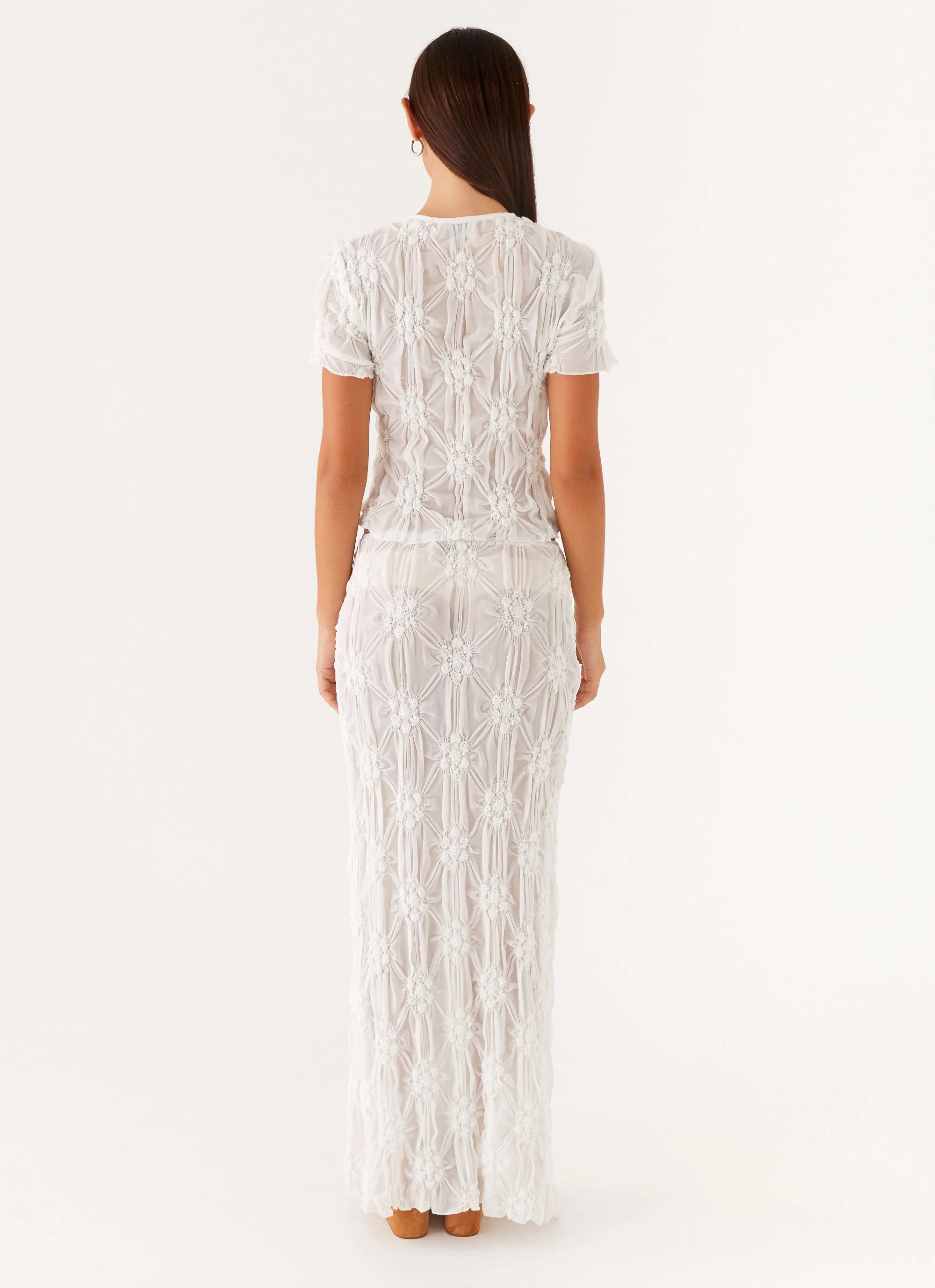 Effortlessly Low Rise Maxi Skirt Ivory