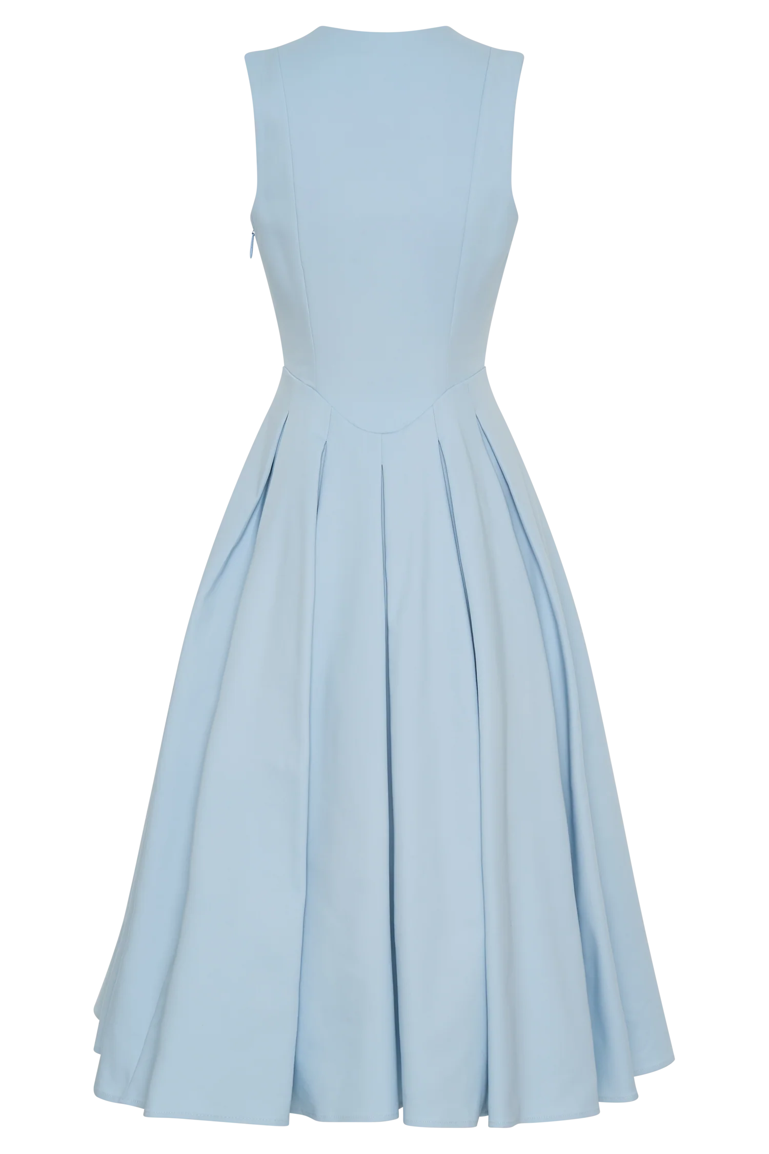 Keely Cotton Sleeveless Midi Dress Sky Blue