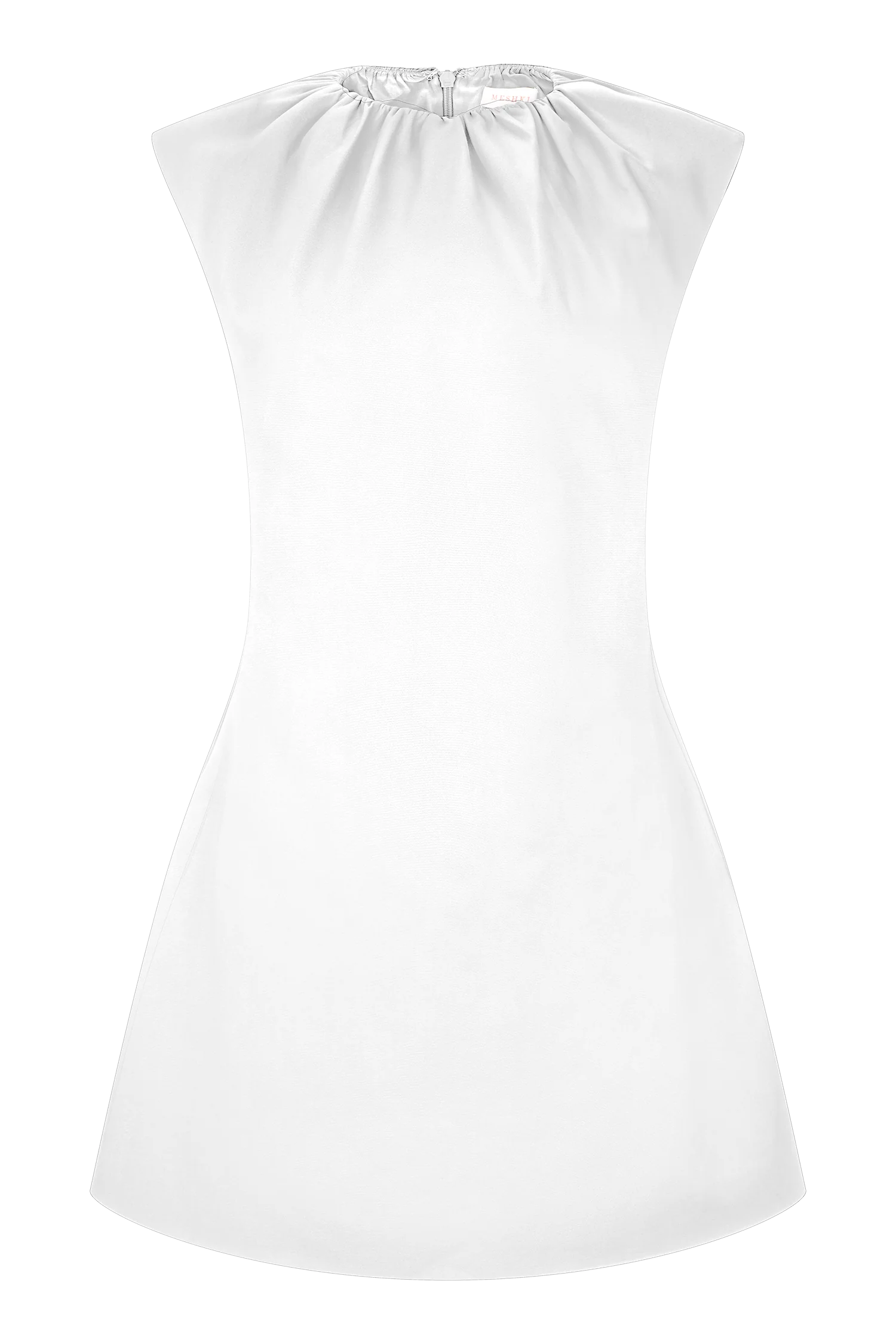 Ariana Pleated Neck Mini Dress Ivory