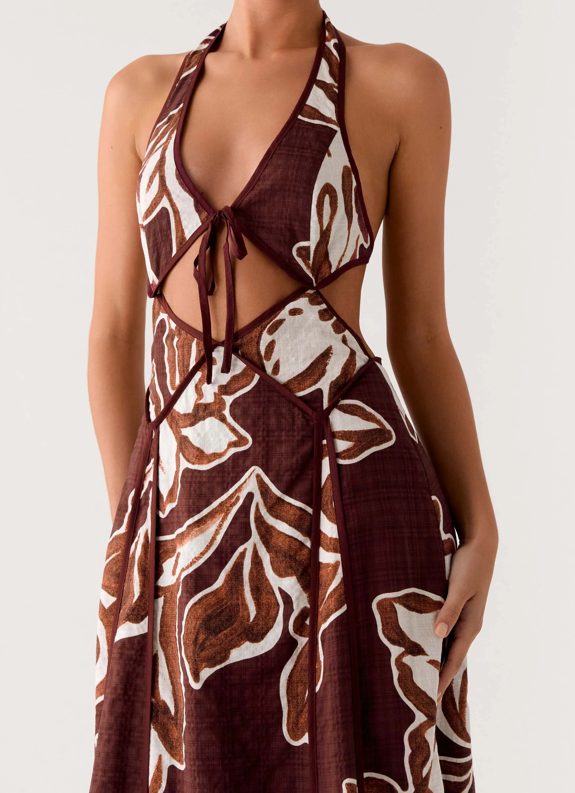 Sonnet Maxi Dress Espresso Meadow